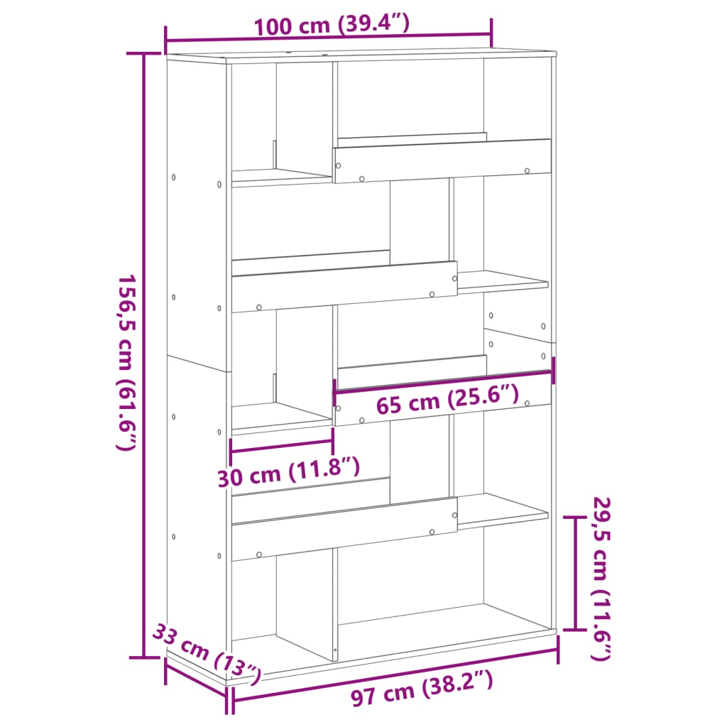 vidaXL Βιβλιοθήκη Όψη Παλαιού Ξύλου 100x33x156,5 εκ. ΕπΞύλο Ξύλο
