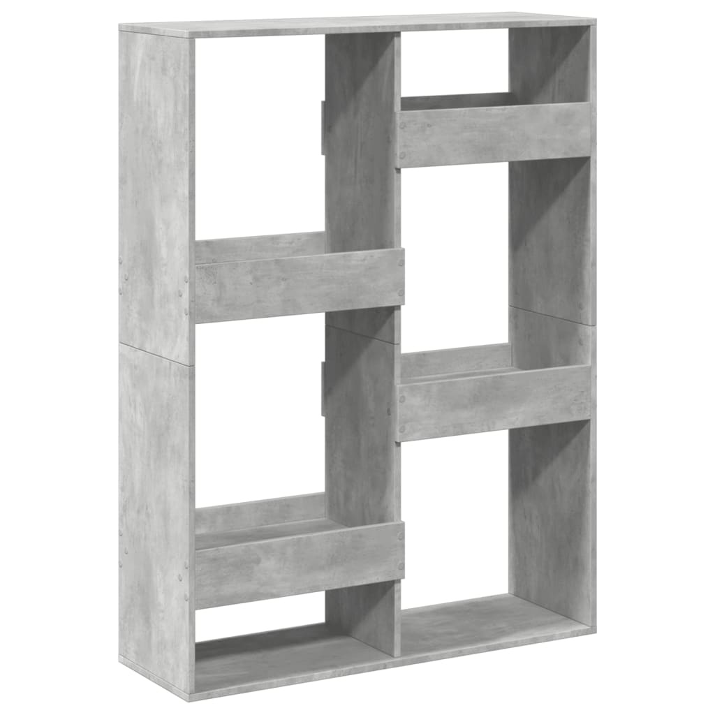 vidaXL Βιβλιοθήκη Γκρι Σκυροδέματος 100x33x135 εκ. Επεξεργ. Ξύλο