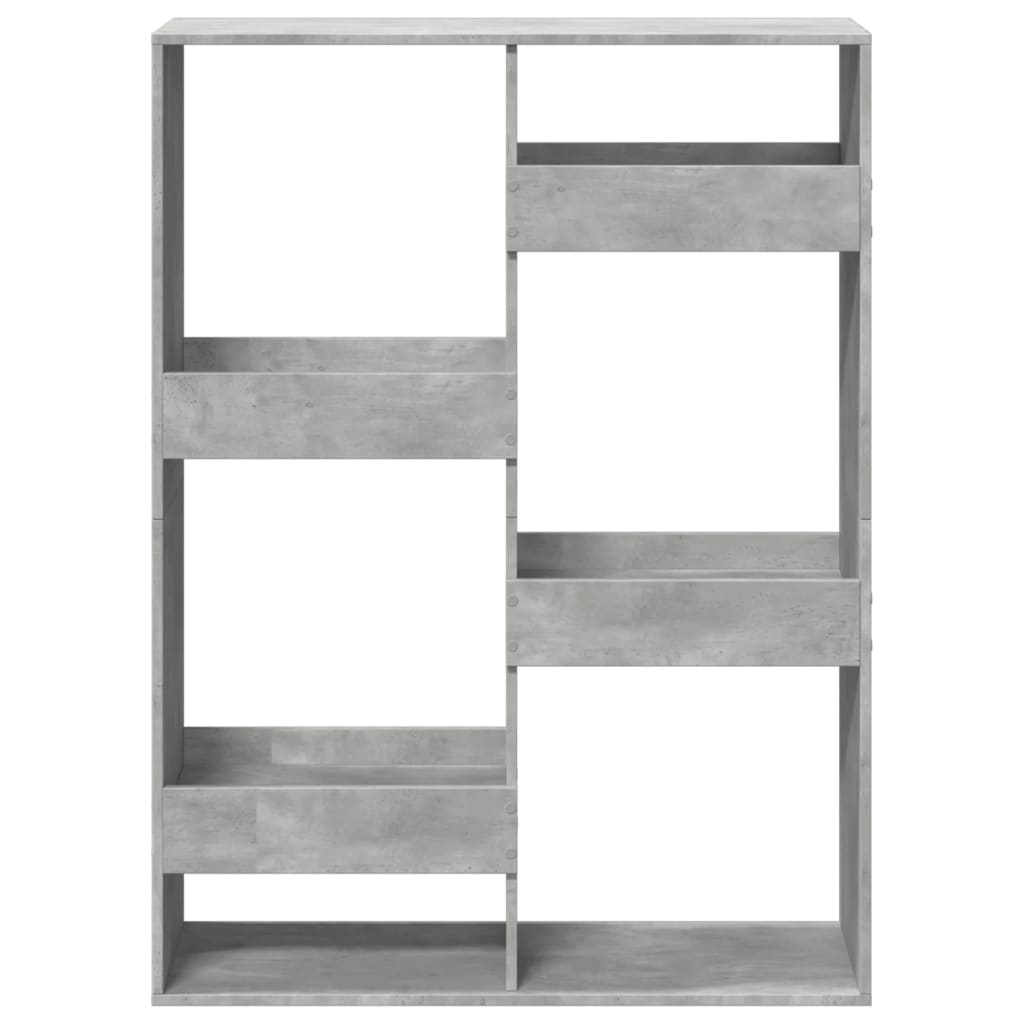 vidaXL Βιβλιοθήκη Γκρι Σκυροδέματος 100x33x135 εκ. Επεξεργ. Ξύλο