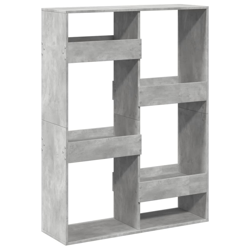 vidaXL Βιβλιοθήκη Γκρι Σκυροδέματος 100x33x135 εκ. Επεξεργ. Ξύλο