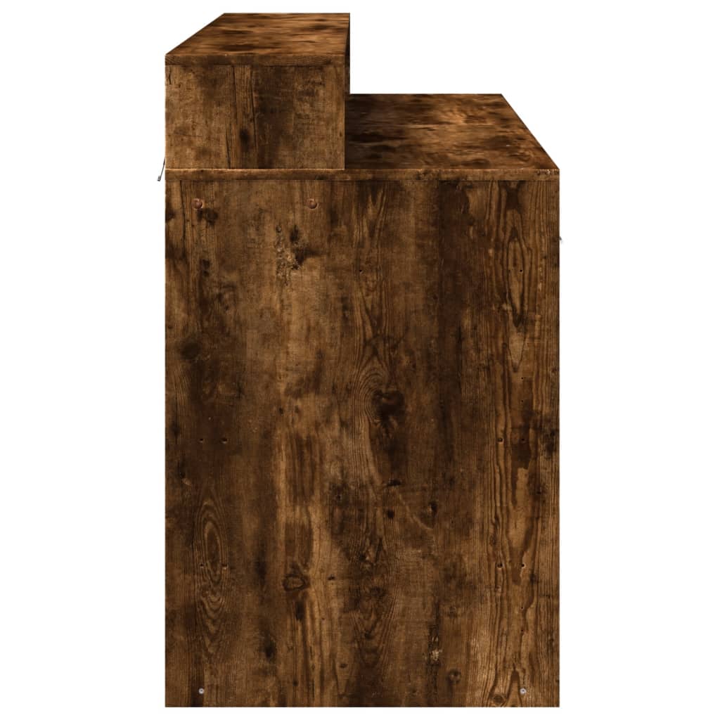 vidaXL Γραφείο με LED Καπνιστή δρυς 120x55x91 εκ. Επεξεργ. Ξύλο