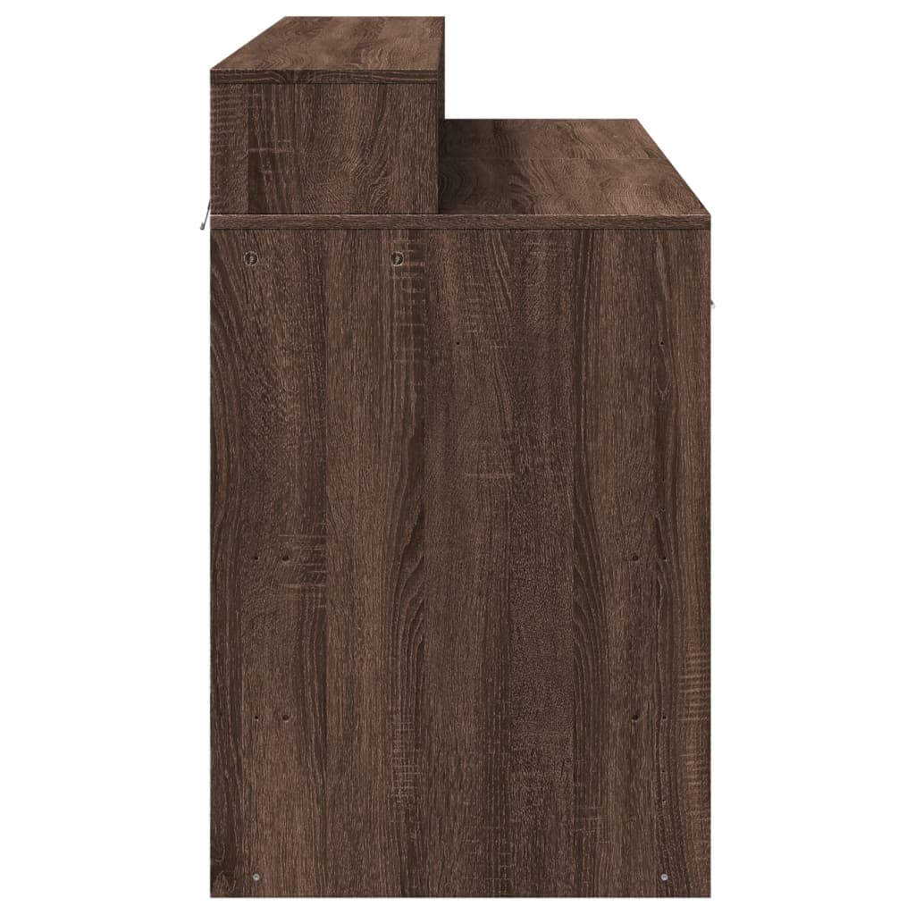 vidaXL Γραφείο με LED Καφέ δρυς 120x55x91 εκ. Επεξεργ. Ξύλο