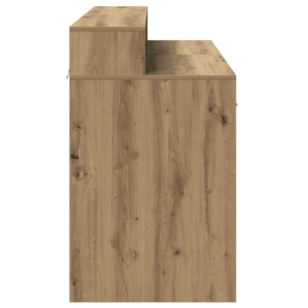 vidaXL Γραφείο με LED Αρτισιανή Δρυς 140x55x91 εκ. Επεξεργασμένο Ξύλο