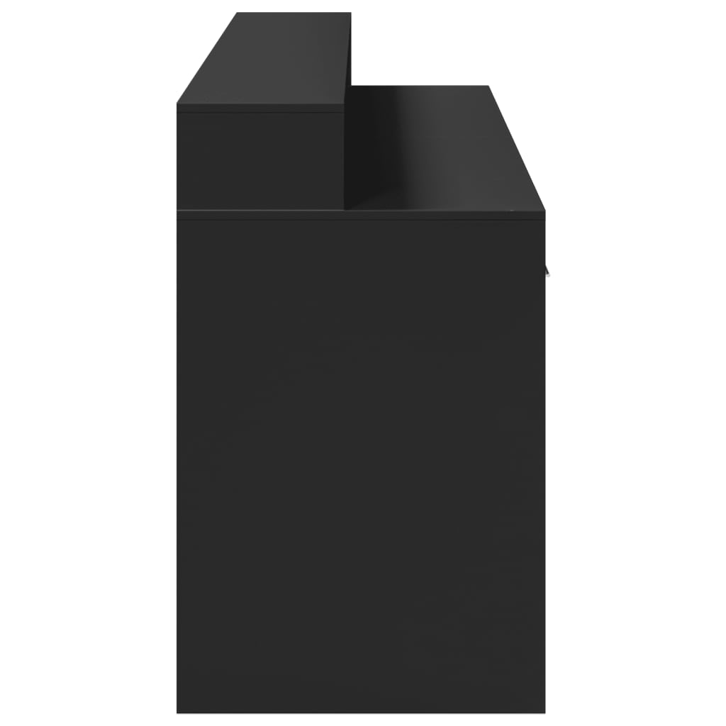 vidaXL Γραφείο με LED Μαύρο 160x55x91 εκ. από Επεξεργασμένο Ξύλο