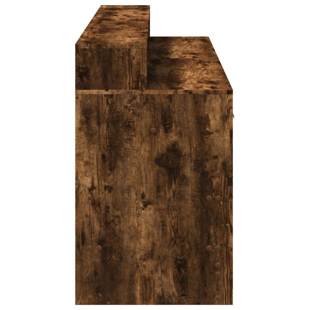 vidaXL Γραφείο με LED Καπνιστή δρυς 160x55x91 εκ. Επεξεργ. Ξύλο