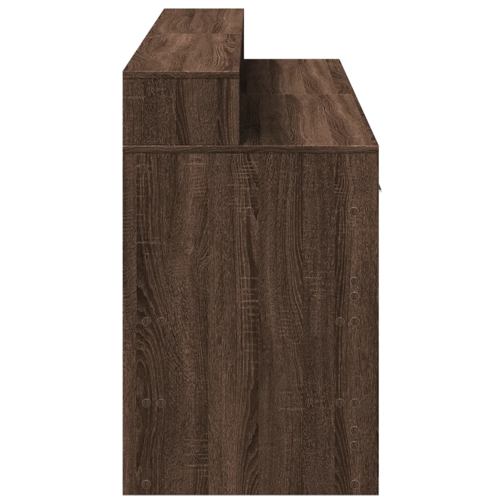 vidaXL Γραφείο με LED Καφέ δρυς 160x55x91 εκ. Επεξεργ. Ξύλο