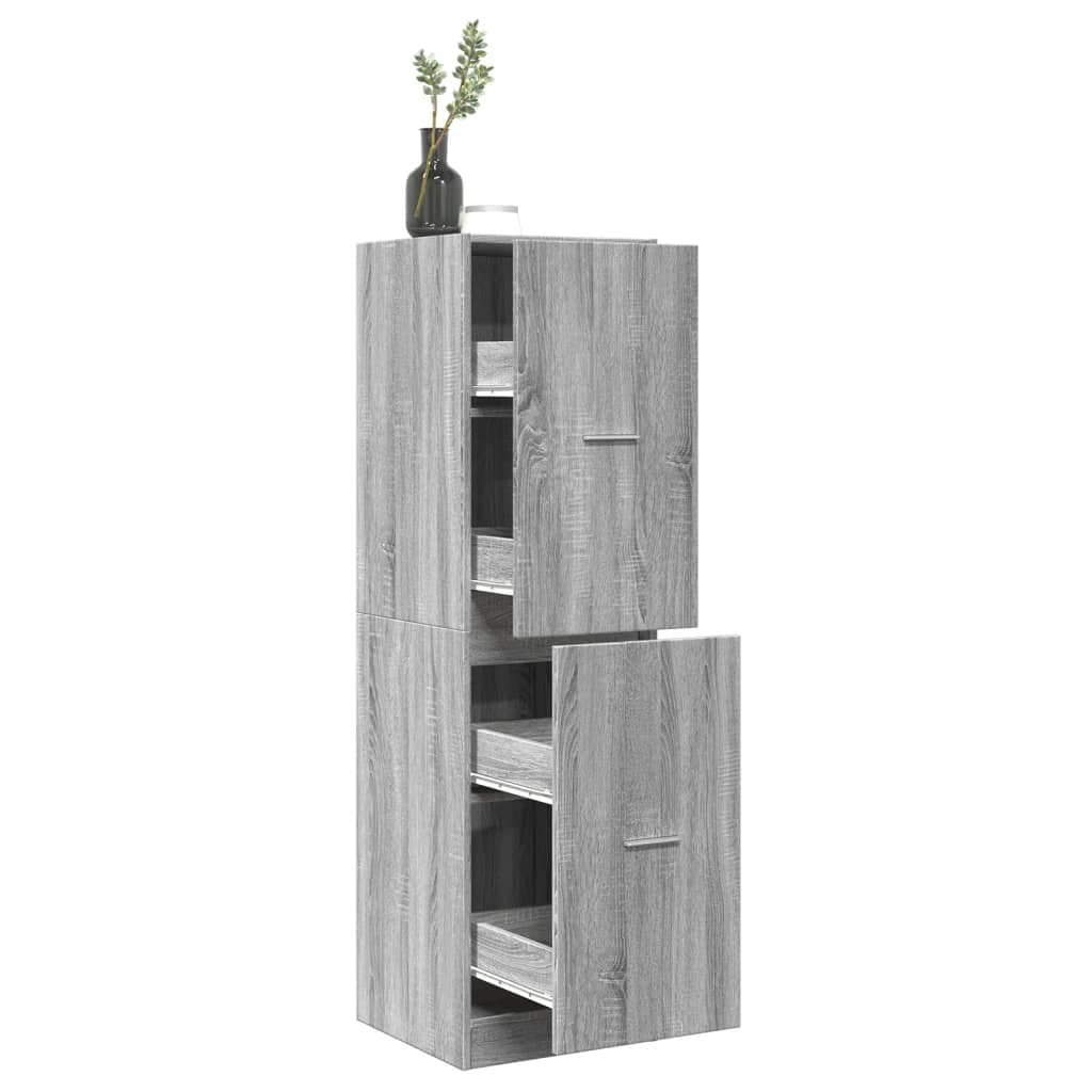 vidaXL Συρταριέρα Γενικής Χρήσης Γκρι Sonoma 40x41x144,5 εκ.Επεξ. Ξύλο