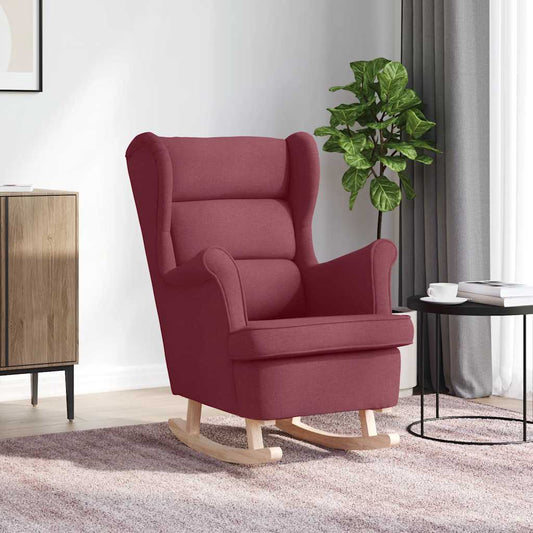 vidaXL Κουνιστή καρέκλα Wine Red 74x90x102 cm Ύφασμα