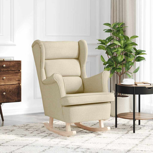 vidaXL Κουνιστή καρέκλα Cream 74x90x102 cm Ύφασμα