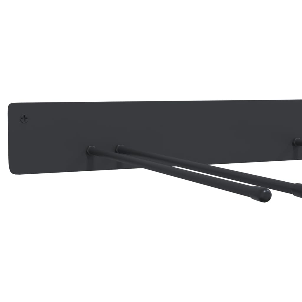 vidaXL Ράφια Αποθ. Εργαλείων Κήπου Επιτοίχια 8 Τεμ. Μαύρα από Ατσάλι