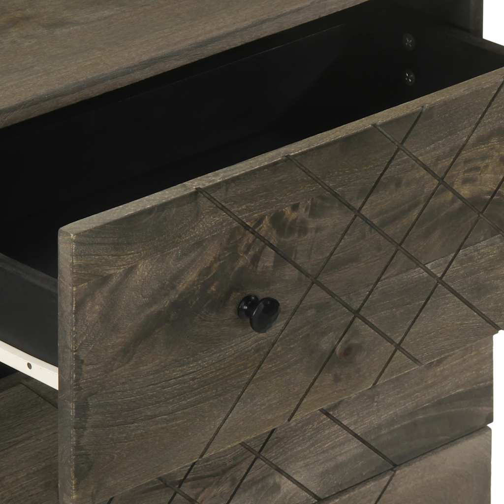vidaXL Μπουφέδες 3 τεμαχίων Μαύροι 60x33x75 εκ. από Μασίφ Ξύλο Μάνγκο