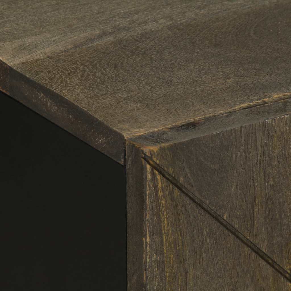 vidaXL σετ επίπλων μπάνιου 2 τεμαχίων μαύρο στερεό ξύλο Mango