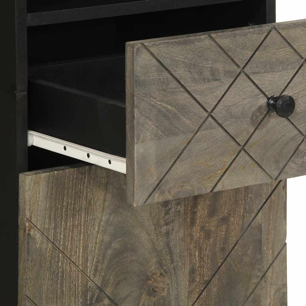 vidaXL σετ επίπλων μπάνιου 3 τεμαχίων μαύρο στερεό ξύλο Mango