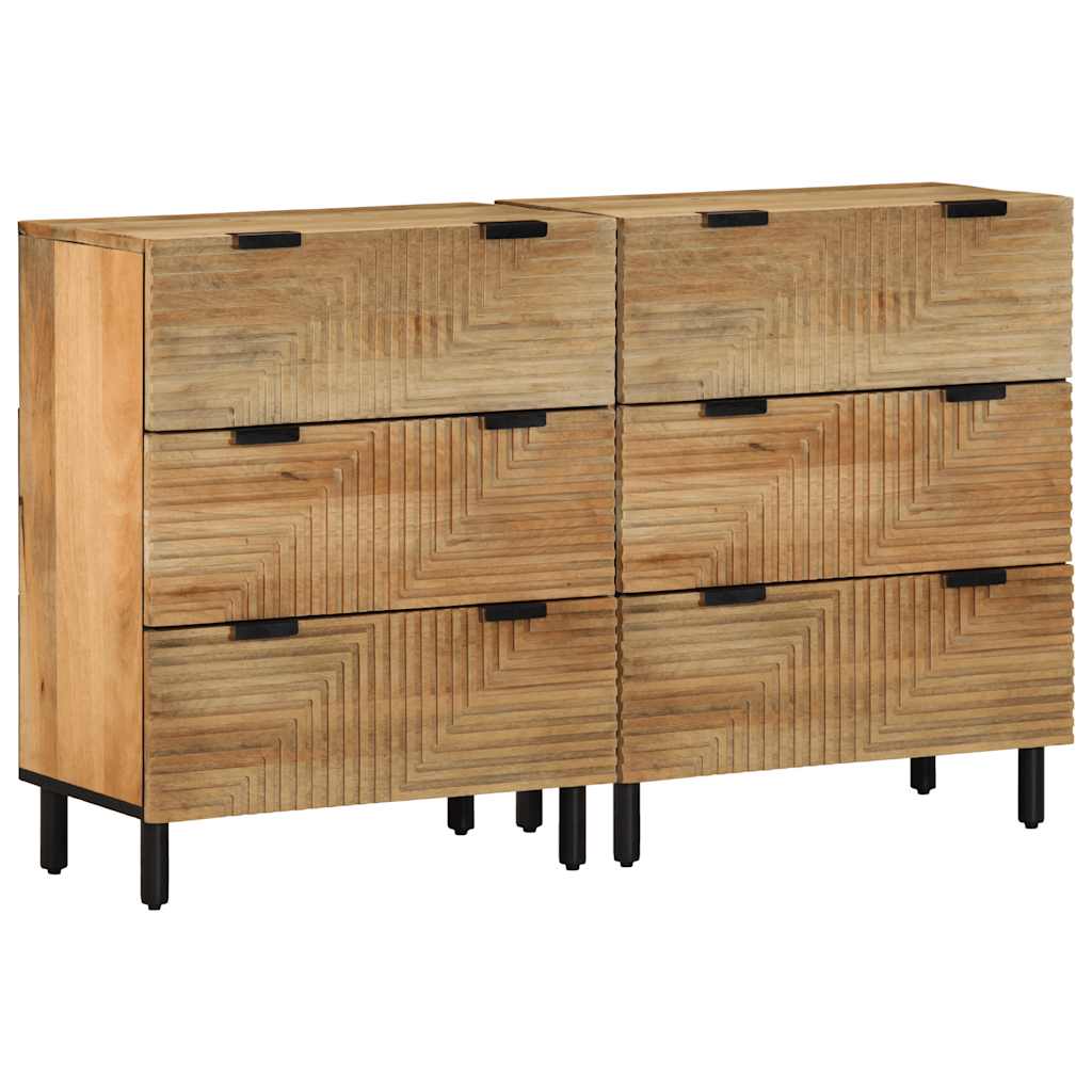 vidaXL Sideboards 2 τεμάχια καφέ 60x33x75 cm μασίφ ξύλο Mango