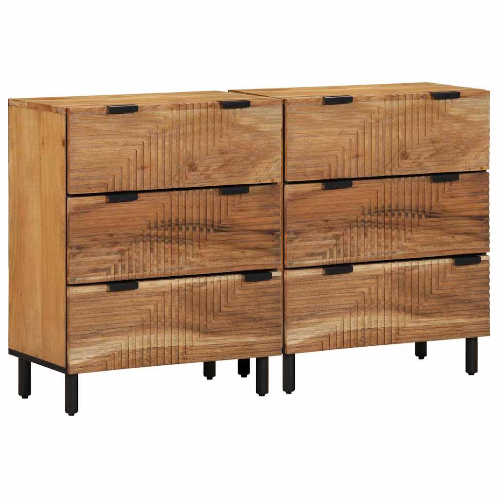 vidaXL Σετ Μπουφέδων 2 τμχ. 120 x 33 x 75 εκ Στερεό Ξύλο Ακακίας