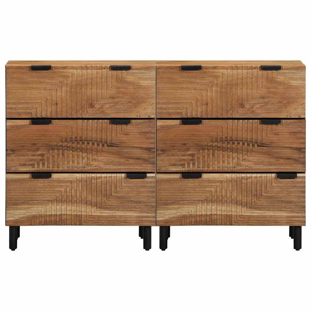 vidaXL Σετ Μπουφέδων 2 τμχ. 120 x 33 x 75 εκ Στερεό Ξύλο Ακακίας