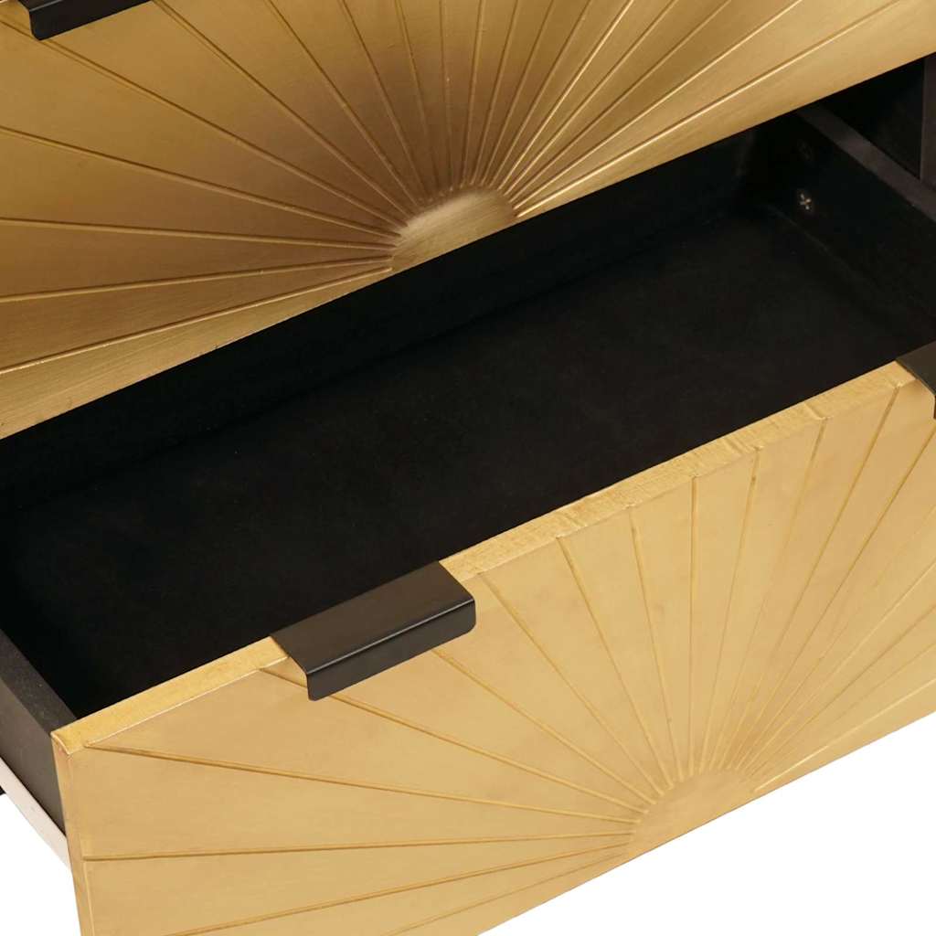 vidaXL Σετ Μπουφέδων 2 pcs Μαύρο και Ορείχαλκος 120 x 33 x 75 εκ