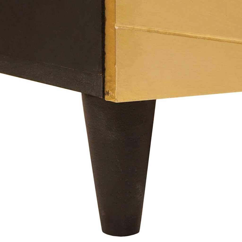 vidaXL Σετ Μπουφέδων 2 pcs Μαύρο και Ορείχαλκος 120 x 33 x 75 εκ