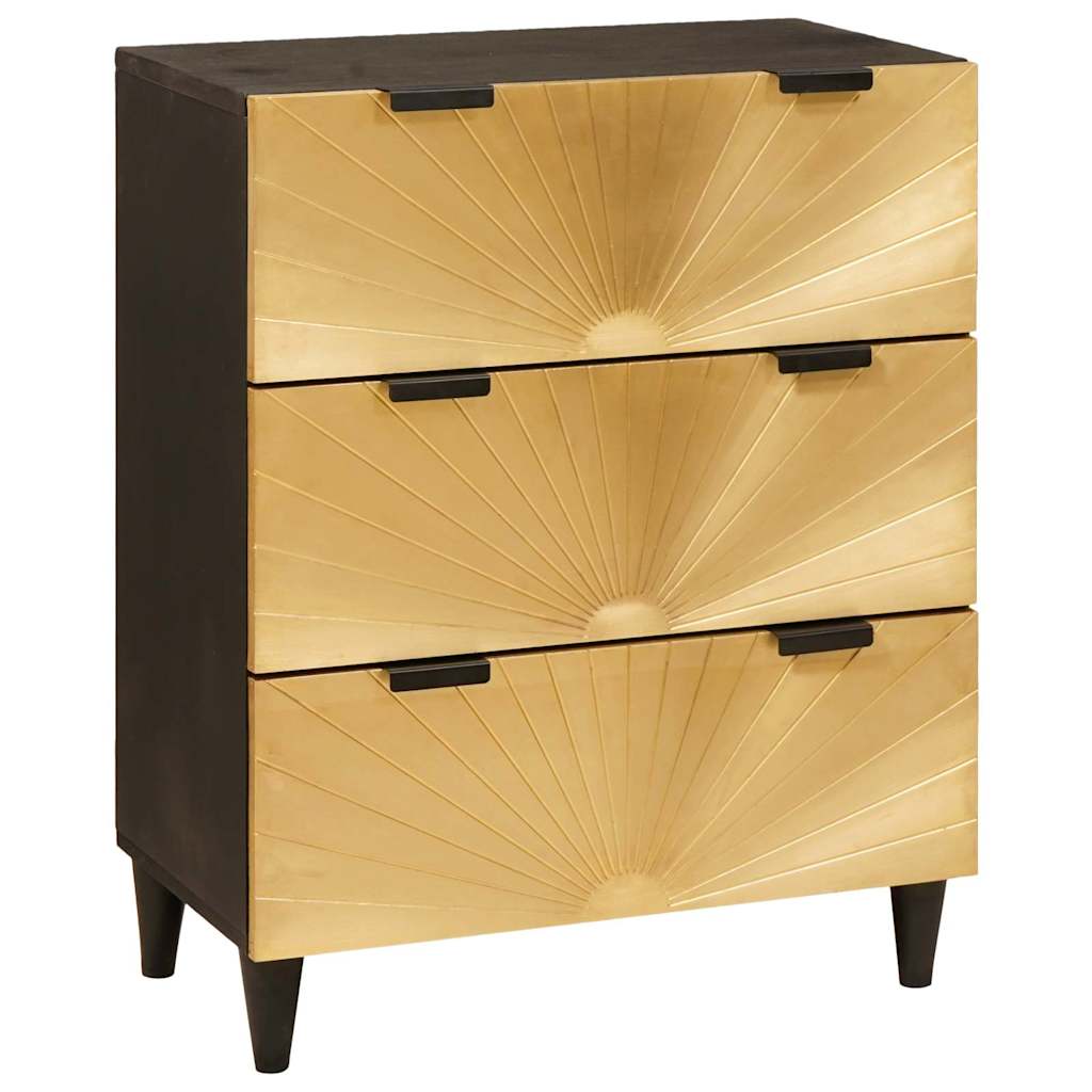 vidaXL Σετ Μπουφέδων 2 pcs Μαύρο και Ορείχαλκος 120 x 33 x 75 εκ