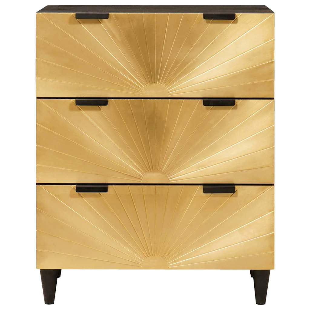 vidaXL Σετ Μπουφέδων 2 pcs Μαύρο και Ορείχαλκος 120 x 33 x 75 εκ