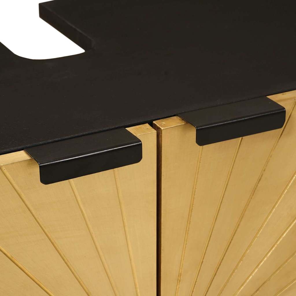 vidaXL Σετ επίπλων μπάνιου 2 pcs Μαύρο και Χρυσό 62 x 33 x 58 εκ.