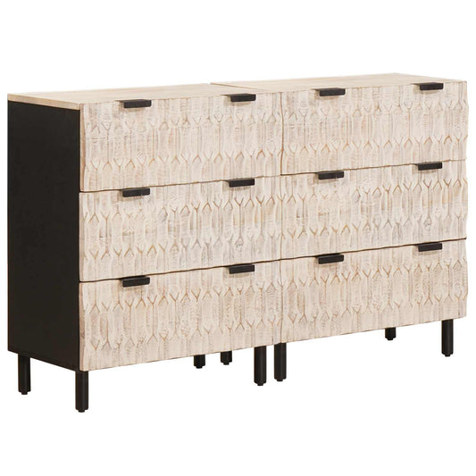 vidaXL Πλαϊνό γραφείο 2 pcs Λευκό Φινίρισμα Καθαρισμού 60 x 33 x 75 cm