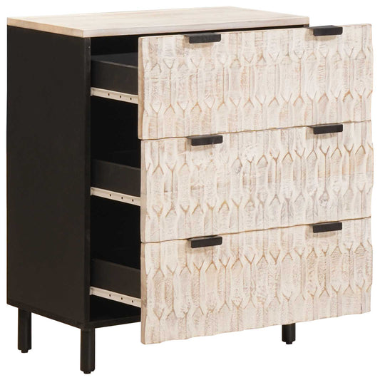 vidaXL Πλαϊνό γραφείο 2 pcs Λευκό Φινίρισμα Καθαρισμού 60 x 33 x 75 cm