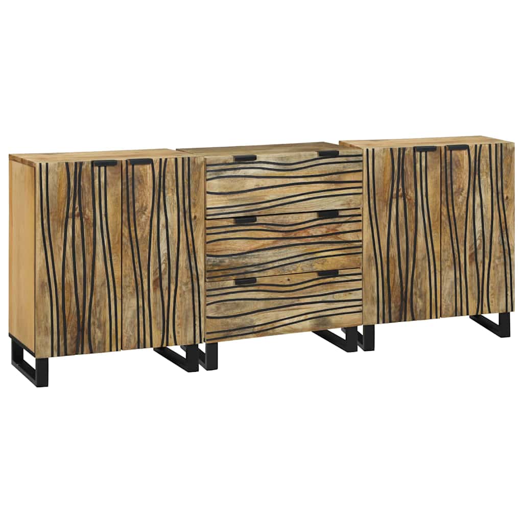 vidaXL Σετ Επίπλων Μπάνιου 3 pcs Καφέ Μέγεθος: Μεσαίο Στερεό Ξύλο