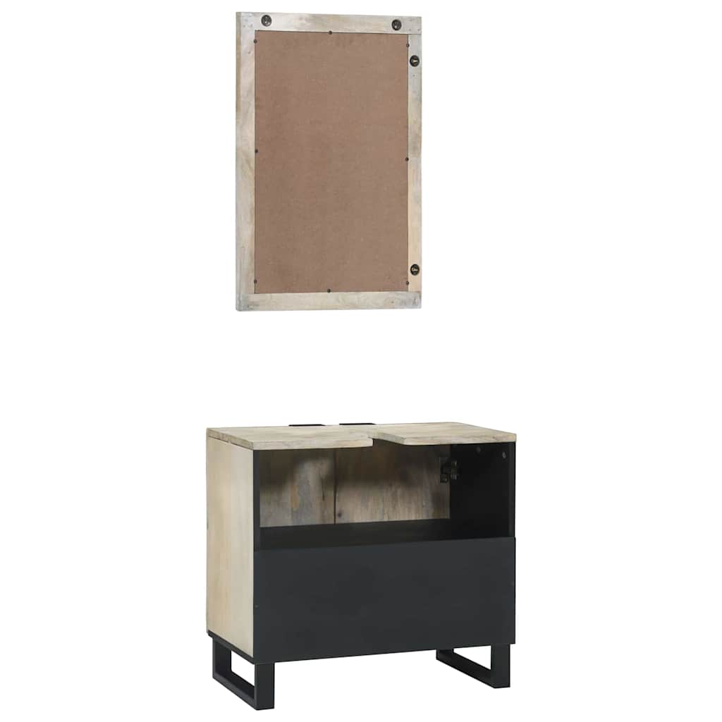 vidaXL Σετ Επίπλων Μπάνιου με ράφι 2 pcs Λευκό 62 x 33 x 58 εκ.