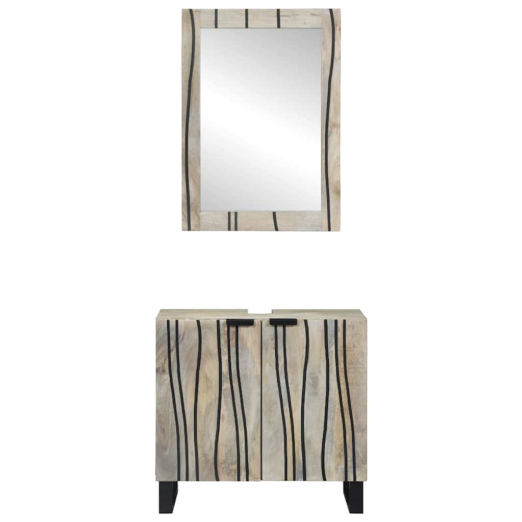 vidaXL Σετ Επίπλων Μπάνιου με ράφι 2 pcs Λευκό 62 x 33 x 58 εκ.