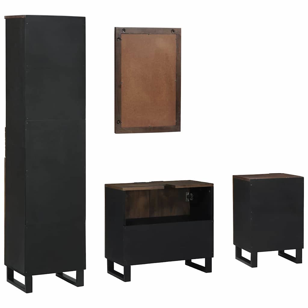 vidaXL Σετ Επίπλων Μπάνιου με συρτάρι 4 pcs Λευκό Επεξεργασμένο ξύλο