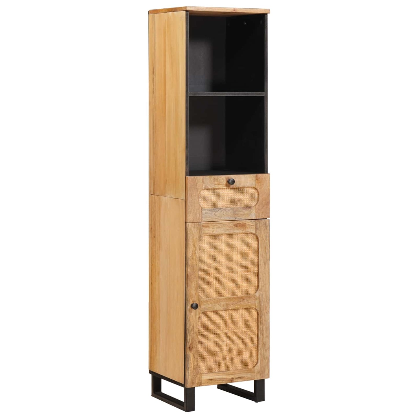 vidaXL Σετ Μπάνιου με συρτάρι με ράφι 3 pcs Φυσικό Στερεό ξύλο μάνγκο