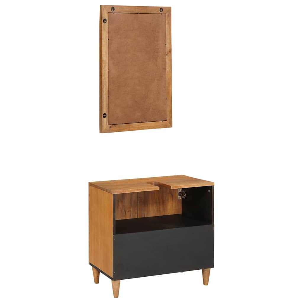 vidaXL Σετ Επίπλων Μπάνιου Επιτοίχιο 2 pcs Καφέ 62 x 33 x 58 εκ.