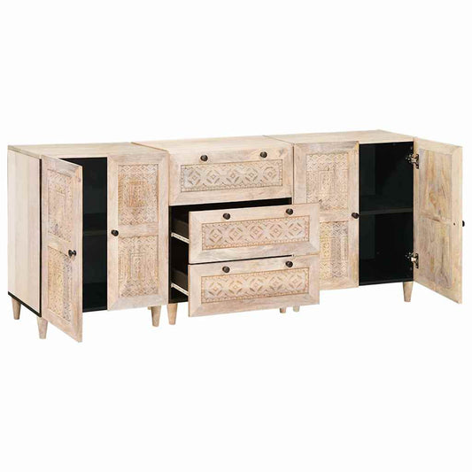 vidaXL Πλαϊνό γραφείο 3 pcs Λευκό 180 x 33,5 x 75 εκ.