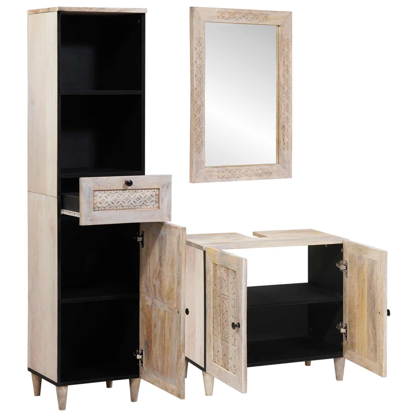 vidaXL Σετ Επίπλων Μπάνιου 3 τμχ. Λευκό 38 x 33 x 160 εκ.