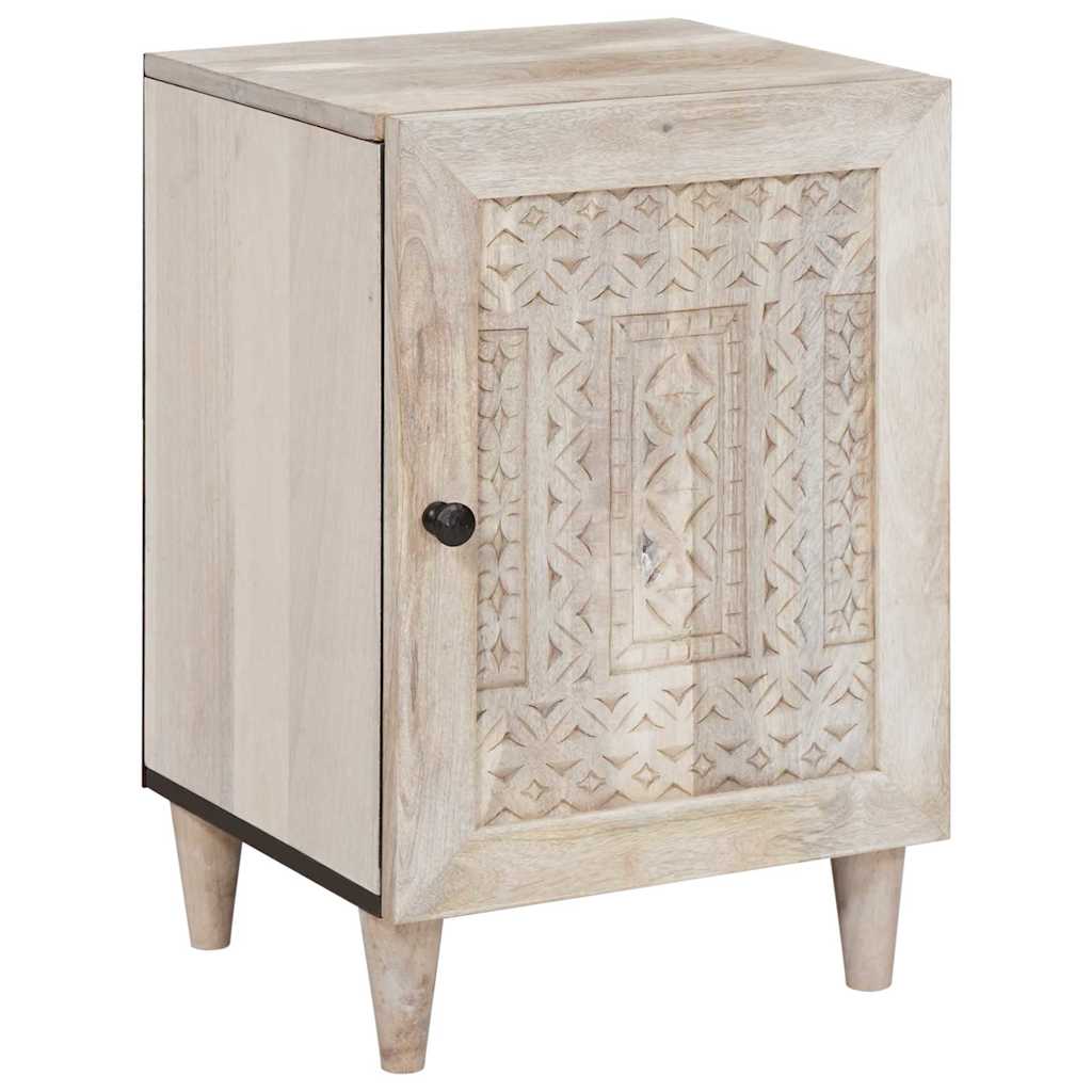 vidaXL Σετ Επίπλων Μπάνιου με συρτάρι 5 pcs Λευκό Μασίφ ξύλο μάνγκο