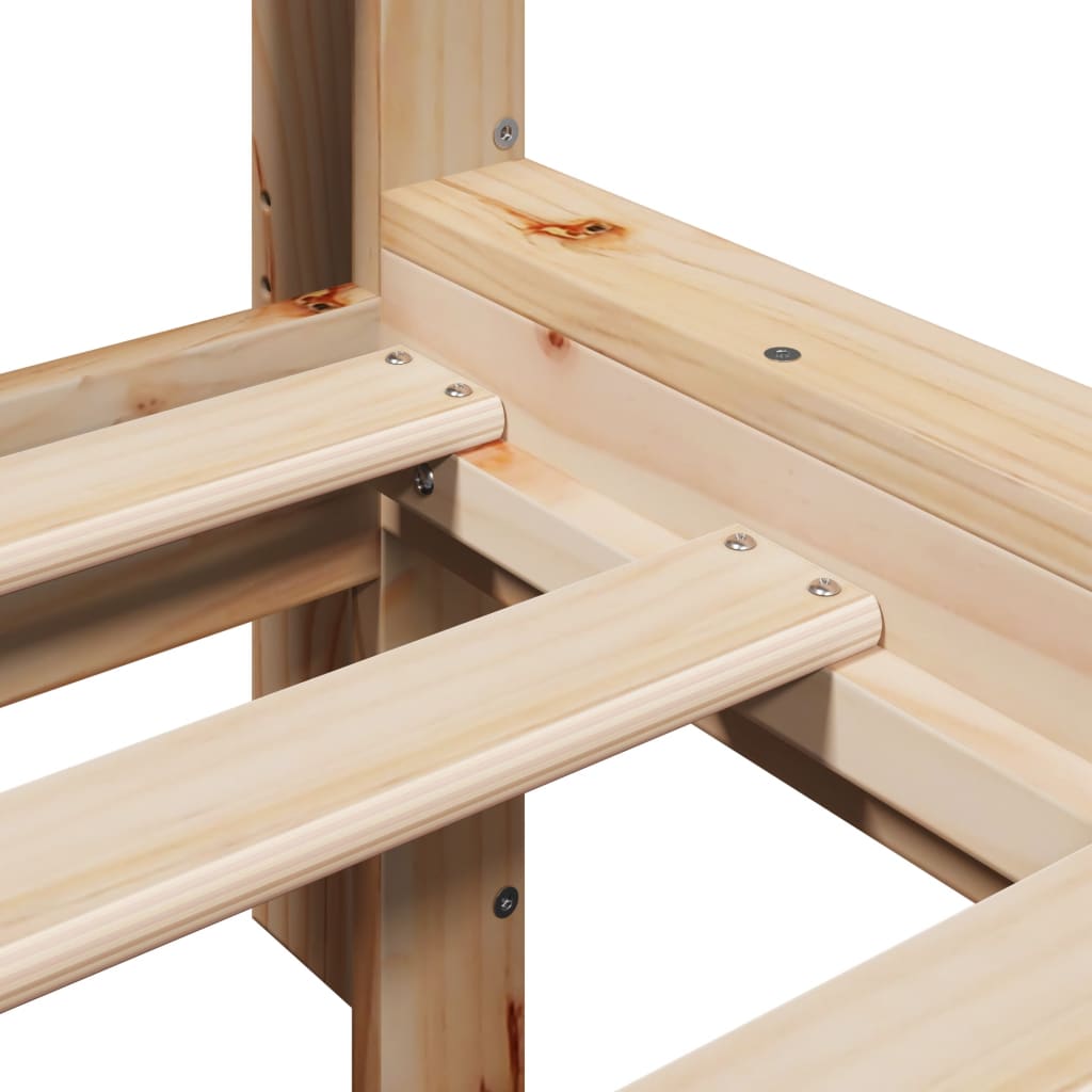 vidaXL Σκελετός Κρεβατιού Χωρίς Στρώμα 135x190 εκ Μασίφ Ξύλο Πεύκου