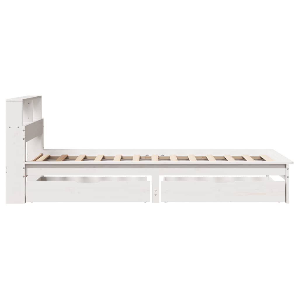 vidaXL Κρεβάτι Βιβλιοθήκη Χωρίς Στρώμα 90x190 εκ Μασίφ Ξύλο Πεύκου