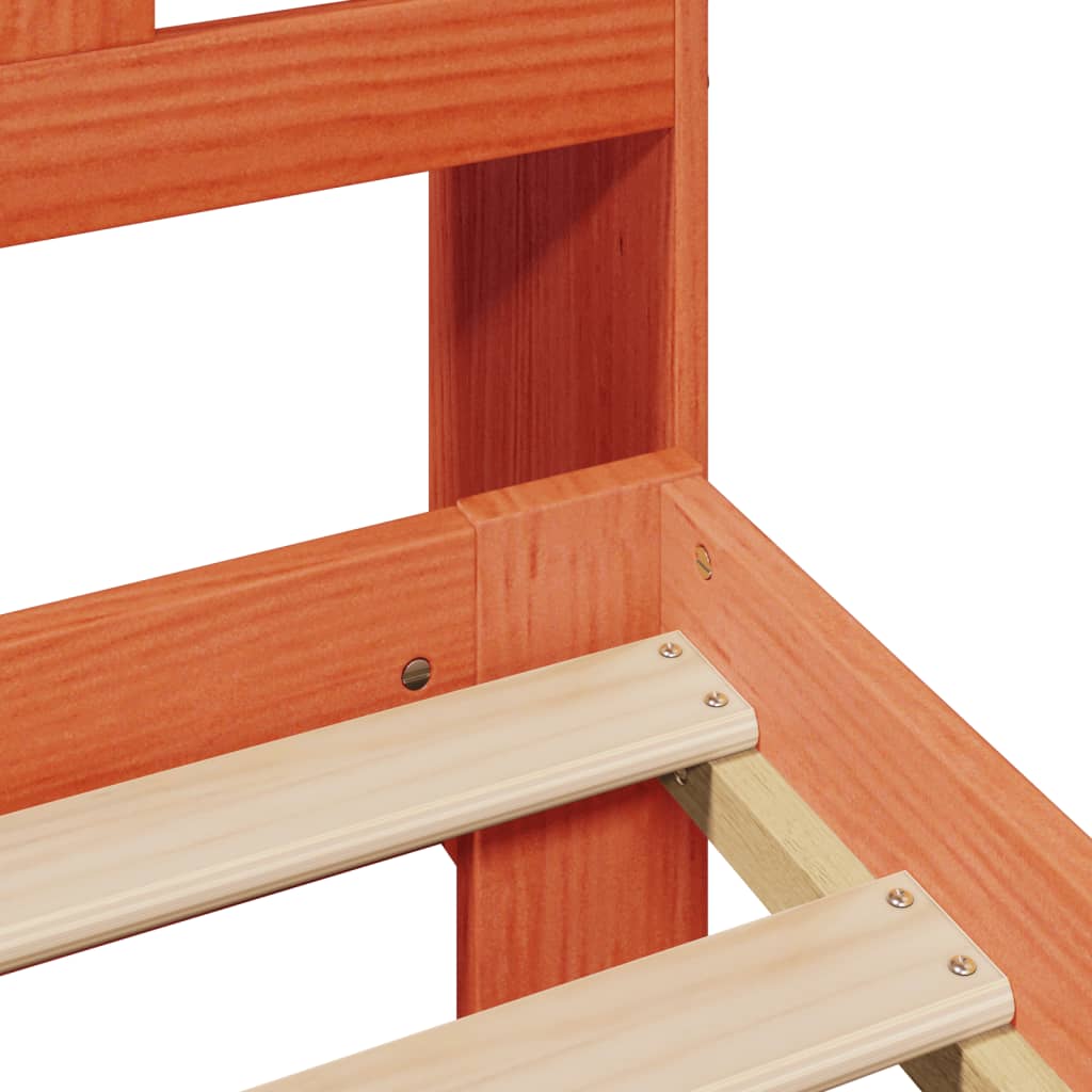 vidaXL Κρεβάτι Βιβλιοθήκη Χωρίς Στρώμα 160x200 εκ Μασίφ Ξύλο Πεύκου