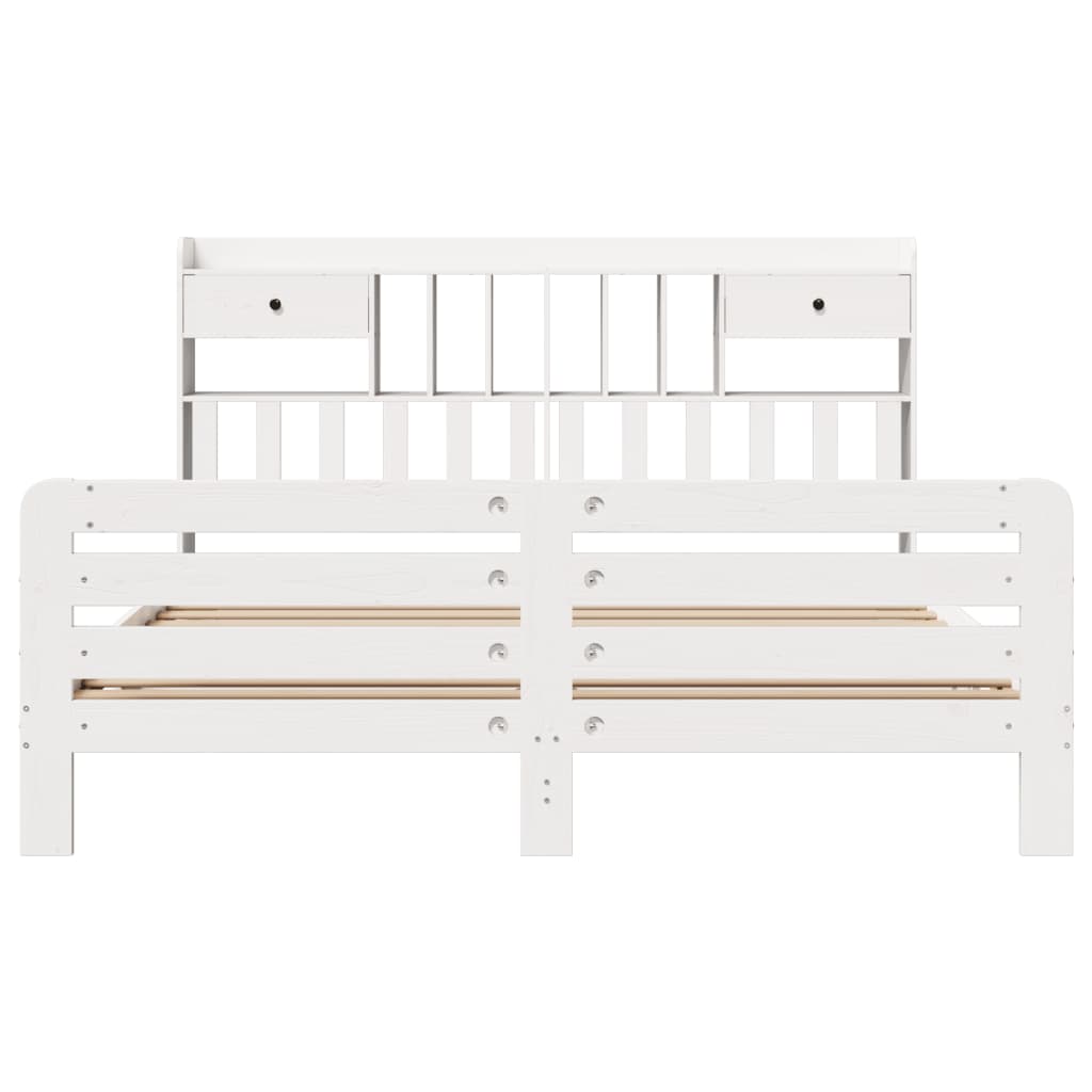 vidaXL Κρεβάτι Βιβλιοθήκη Χωρίς Στρώμα 180x200 εκ Μασίφ Ξύλο Πεύκου