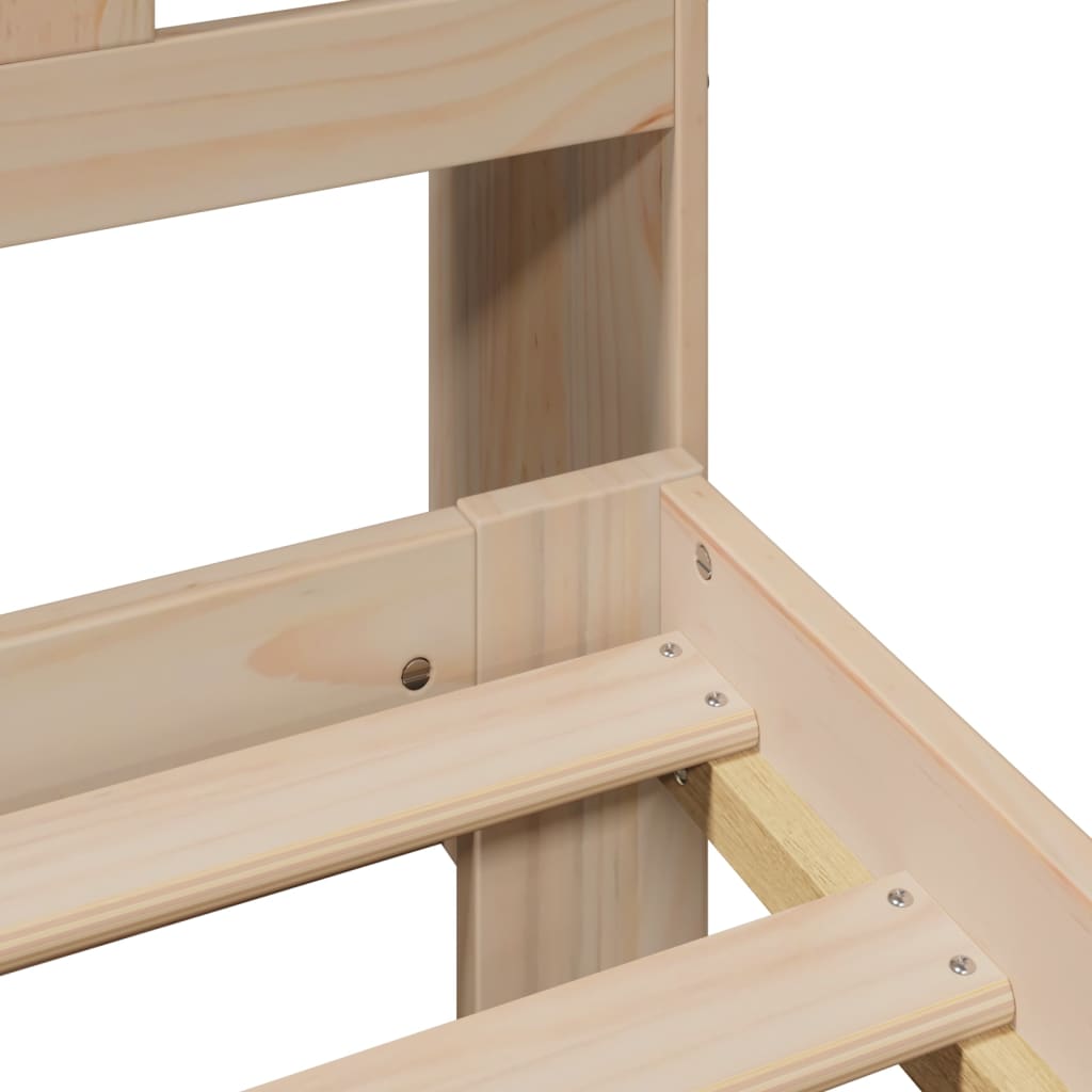 vidaXL Κρεβάτι Βιβλιοθήκη Χωρίς Στρώμα 135x190 εκ Μασίφ Ξύλο Πεύκου