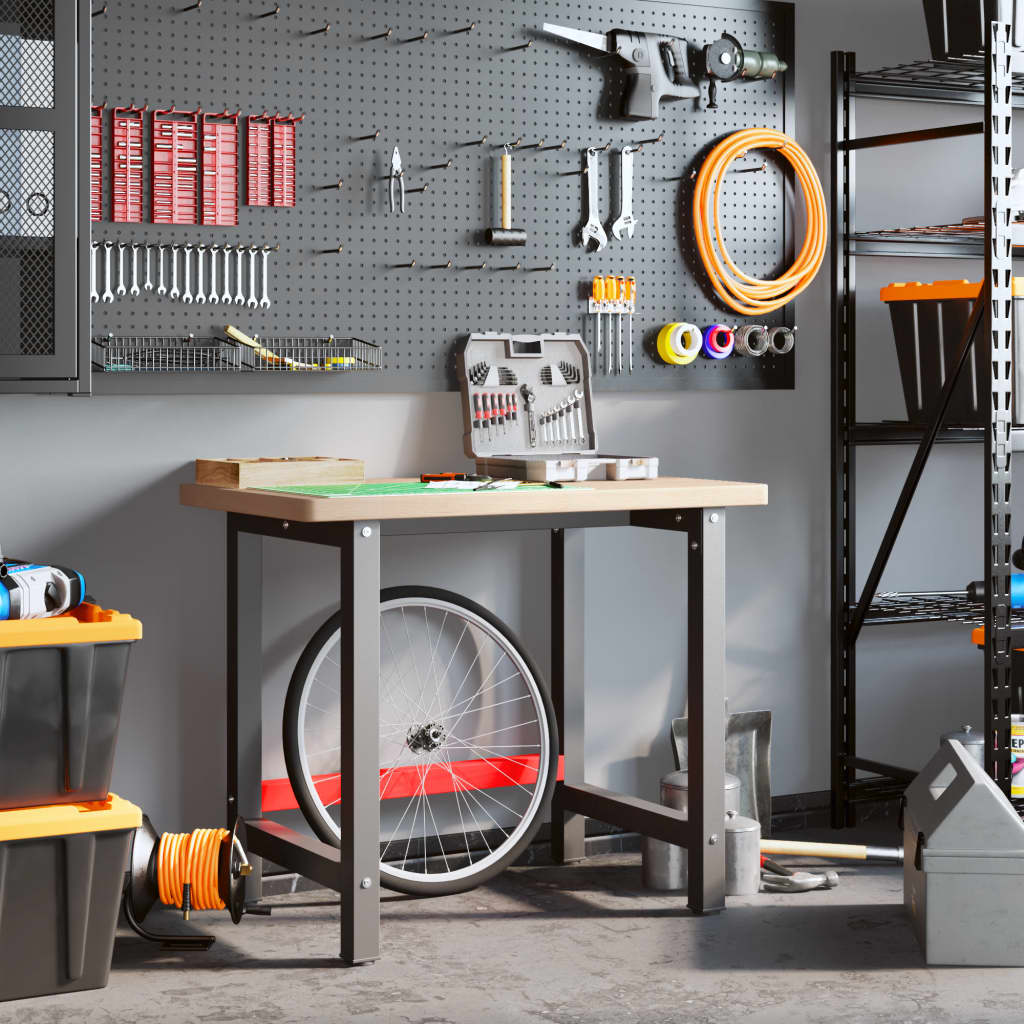 vidaXL Πάγκος Εργασίας Ορθογώνιος 100x60x83 εκ. από Μασίφ Ξύλο Δρυός