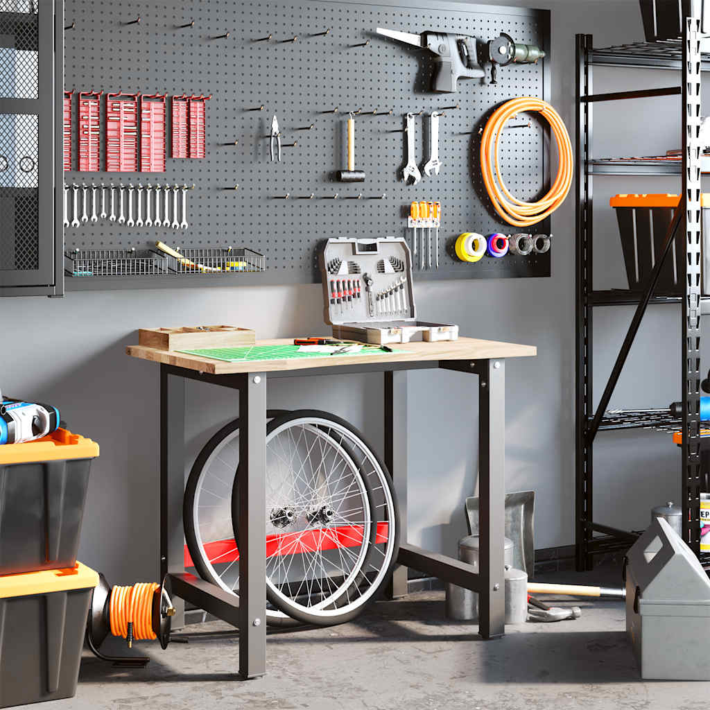 VidaXL Πάγκος Εργασίας 100x60x81,5 cm Μασίφ Ξύλο Δρυς