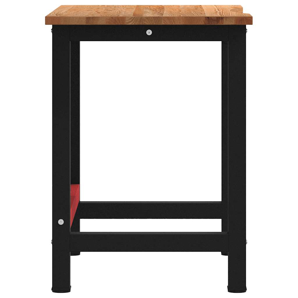 vidaXL Πάγκος Εργασίας Ανοιχτό Καφέ 100x60x81,5 cm Μασίφ Ξύλο Δρυς