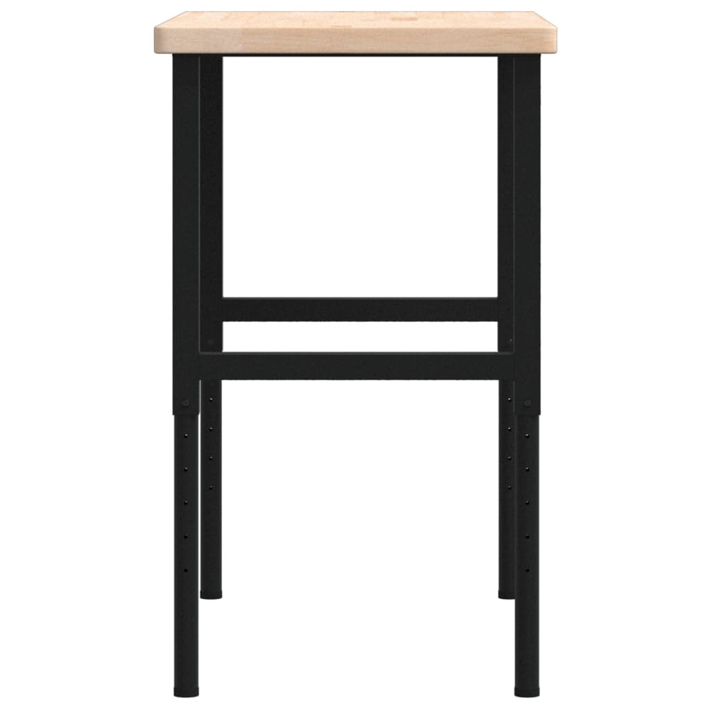 vidaXL Πάγκος Εργασίας Ορθογώνιος 100x60x(73-99,5) εκ Μασίφ Ξύλο Δρυός