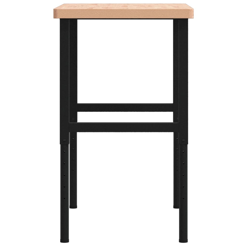 vidaXL Πάγκος Εργασίας Ορθογώνιος 100x60x(73-99,5) εκ Μασίφ Ξύλο Οξιάς