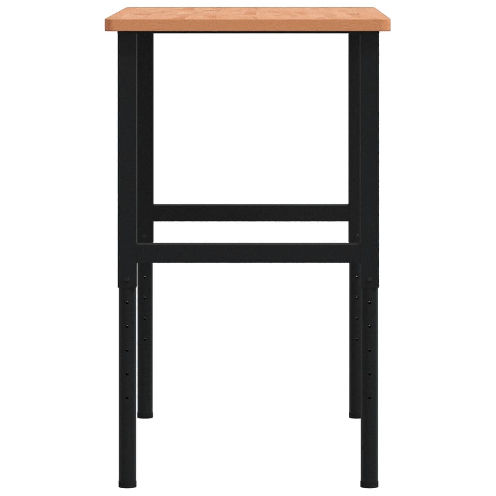 vidaXL Πάγκος Εργασίας Ορθογώνιος 100x60x(71,5-98) εκ Μασίφ Ξύλο Οξιάς