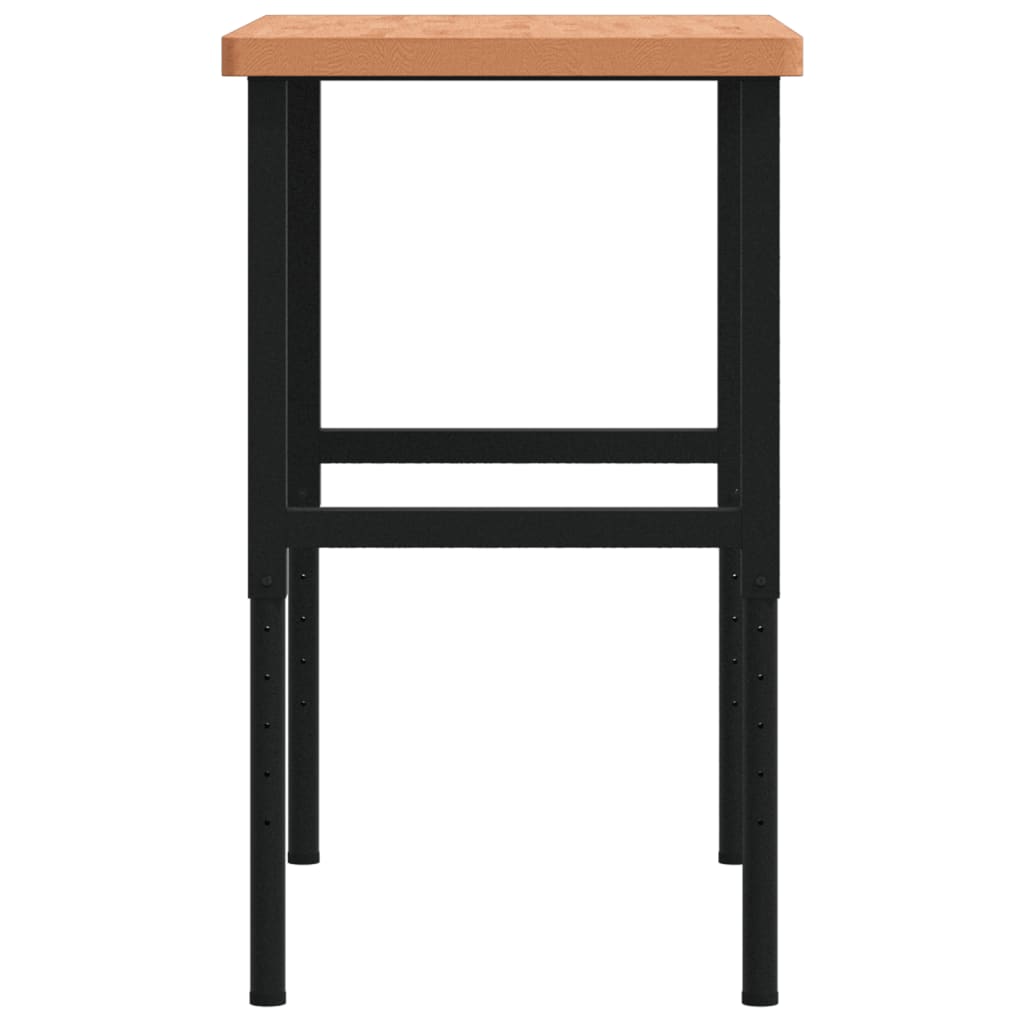 vidaXL Πάγκος Εργασίας Ορθογώνιος 100x60x(73-99,5) εκ Μασίφ Ξύλο Οξιάς