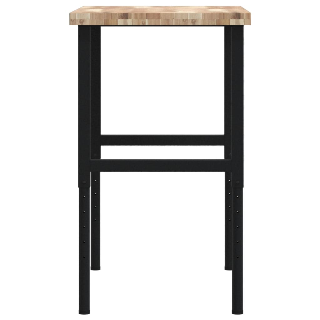 vidaXL Πάγκος Εργασίας Ορθογώνιος100x60x(73-99,5)εκ Μασίφ Ξύλο Ακακίας