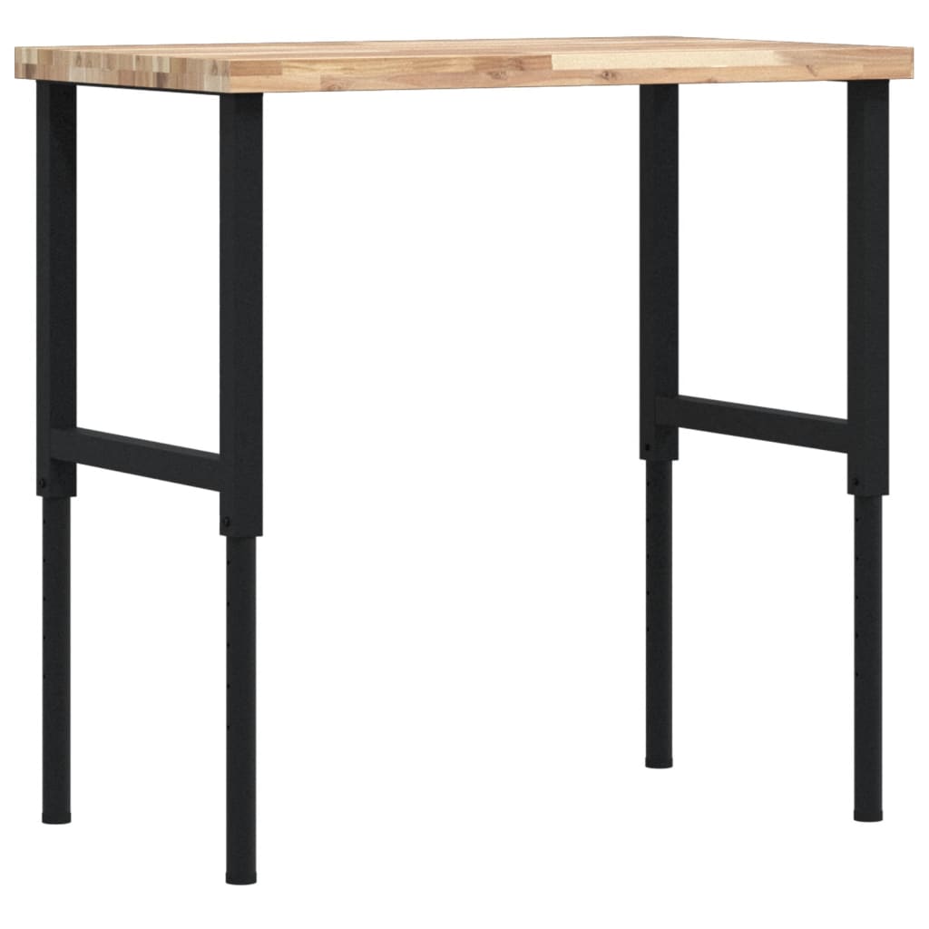 vidaXL Πάγκος Εργασίας Ορθογώνιος100x60x(73-99,5)εκ Μασίφ Ξύλο Ακακίας